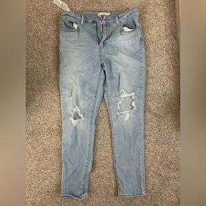 Levi Light Blue Distressed Women Jeans